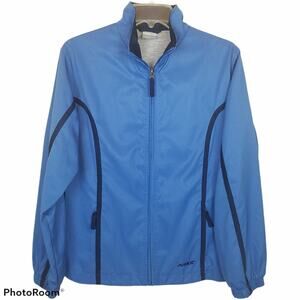 Nike Windbreaker Womens M 8/10 Blue Full Zip Lined Running Training Athleisure